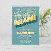 Miami Skyline Game over uitnodigingen van de Footb (Staand voorkant)