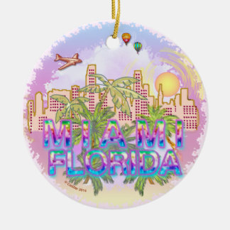 Miami Skyline Keramisch Ornament