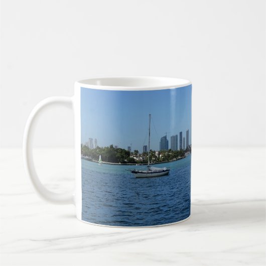 Miami Skyline Mug avec texte sortant (Gauche)