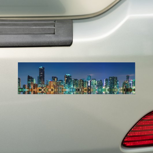 Miami Skyline Panorama Bumpersticker (Op auto)
