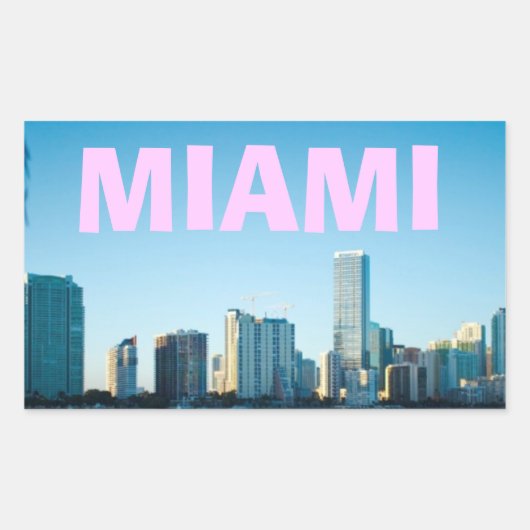 MIAMI SKYLINE RECHTHOEKIGE STICKER (Voorkant)