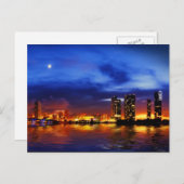 Miami skyline 's nachts - Briefkaart (Voorkant / Achterkant)