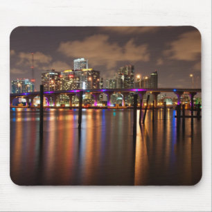 Miami skyline 's nachts - Mousepad Muismat