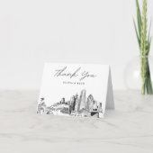 Miami Skyline schets moderne blanco dank u kaart (Voorkant)