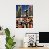 Miami skyline stad in Florida Poster (Thuiskantoor)