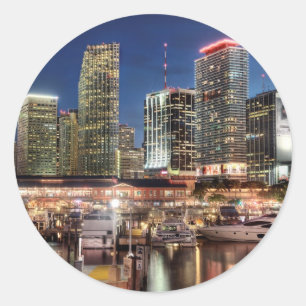 Miami skyline stad in Florida Ronde Sticker