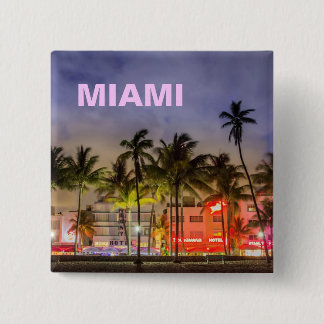 MIAMI SKYLINE VIERKANTE BUTTON 5,1 CM