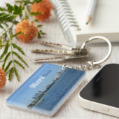 Miami Skyline w/out jouw tekst Sleutelhanger (Voorkant Rechts)