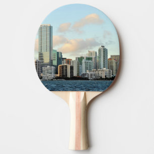 Miami skyscrapers tegen brede heldere hemel tafeltennisbatje