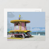 Miami South Beach Roze Lifeguard Tower Briefkaart (Voorkant / Achterkant)