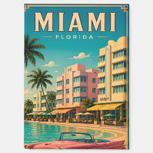 🌊 Miami South Beach Stad Retro Collectie Magneet