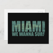 Miami stad Florida blauw Feestdagenkaart (Voorkant / Achterkant)