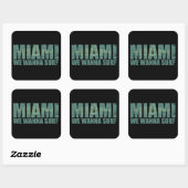 Miami stad Florida blauw Vierkante Sticker (Vel)