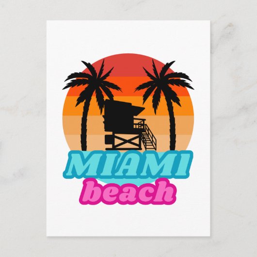  Miami strand Florida Briefkaart (Voorkant)