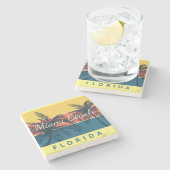 miami strand florida  stenen onderzetter (Zijkant)