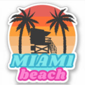 Miami strand Summer time Lifeguard tower 2 Sticker (Voorkant)