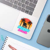 Miami strand Summer time Lifeguard tower 2 Sticker (Laptop met iPhone)