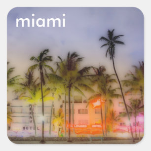 Miami STRAND Vierkante Sticker