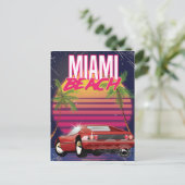miami strand vintage poster briefkaart (Staand voorkant)