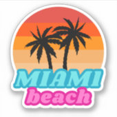 Miami-strand Zomertijd Sticker (Voorkant)