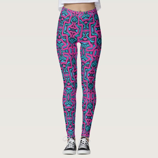 Miami Street Vibes Leggings: Flashy Graffiti in Pi Leggings (Voorkant)