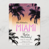 Miami Summer Girls Weekend Birthday Kaart (Voorkant / Achterkant)