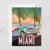 Miami sunset briefkaart (Voorkant / Achterkant)