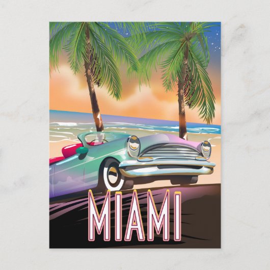 Miami sunset briefkaart (Voorkant)