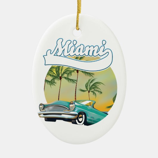 Miami Sunset logo Keramisch Ornament (Voorkant)