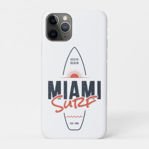 Miami Surf – Vintage strand zonsondergang surfplan iPhone 11 Pro Hoesje