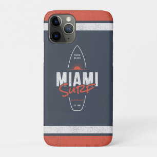 Miami Surf – Vintage strand zonsondergang surfplan iPhone 11 Pro Hoesje