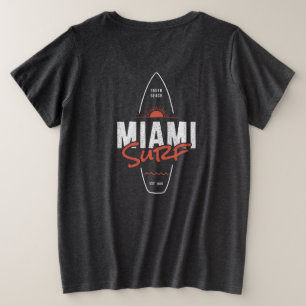Miami Surf – Vintage strand zonsondergang surfplan Grote Maat T-shirt
