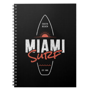 Miami Surf – Vintage strand zonsondergang surfplan Notitieboek