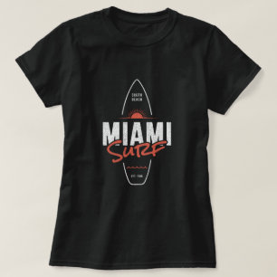 Miami Surf – Vintage strand zonsondergang surfplan T-shirt