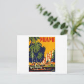  Miami Travel Poster Briefkaart (Staand voorkant)