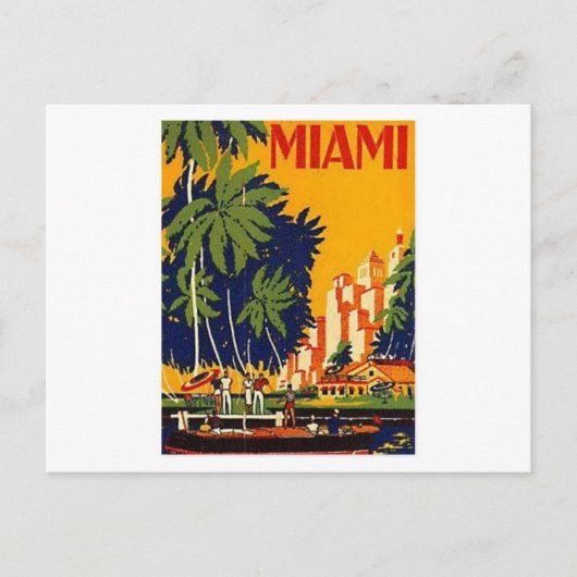  Miami Travel Poster Briefkaart (Voorkant)