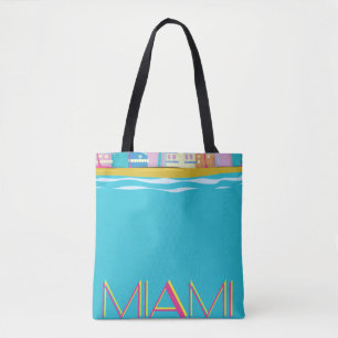 Miami Travel poster uit de jaren tachtig Draagtas