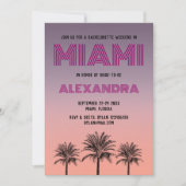 Miami Tropical Palms Sunset Bachelorette Weekend Kaart (Voorkant)