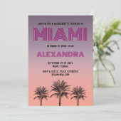 Miami Tropical Palms Sunset Bachelorette Weekend Kaart (Staand voorkant)