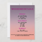 Miami Tropical Palms Sunset Bachelorette Weekend Kaart (Achterkant)