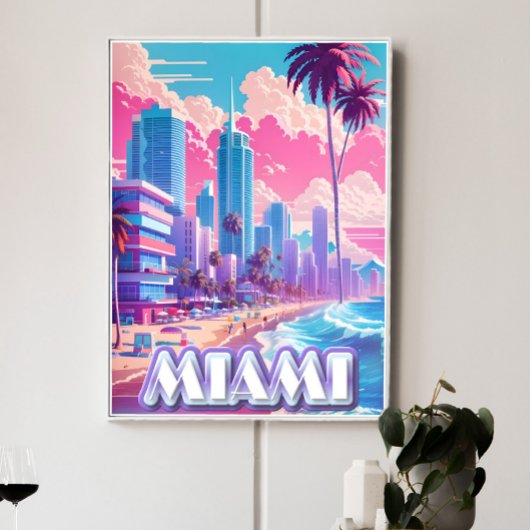 Miami Vaporwave Reizen Perfect Poster