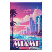 Miami Vaporwave Reizen Perfect Poster (Voorkant)