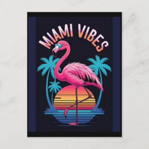 Miami Vibes Zomer Flamingo Ontwerp-63454 Briefkaart