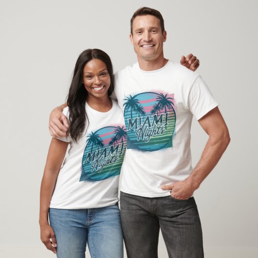 Miami Vice Vibes - Pastel Palms T-shirt (Unisex)