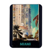 Miami Vintage Poster Magneet (Verticaal)