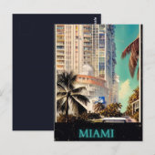 Miami vintage poster van CallisC Briefkaart (Voorkant / Achterkant)