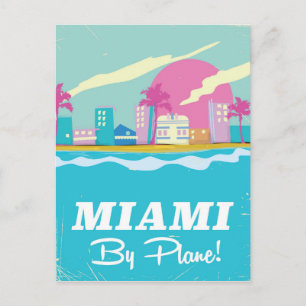 Miami vintage reisposter jaren 80 briefkaart