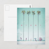 Miami Vintage Travel Poster - Art Briefkaart (Voorkant / Achterkant)