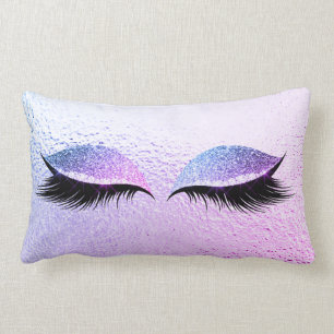 Miami Vivid Bright Pink Glitter Black Glam Makeup Kussen