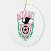 Miami Voetbal Varsity Stijl Keramisch Ornament (Links)